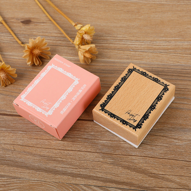 Light Retro Wooden Stamp – Butterfly, Cat & Wreath Motifs, 6 Options - ViktaShop