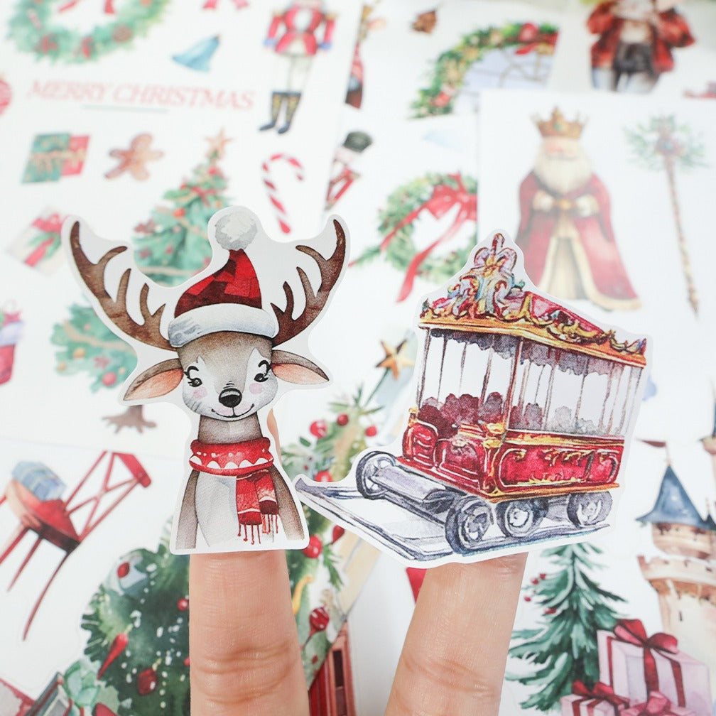 Christmas Retro Sticker Book – Flower PET Stickers - ViktaShop