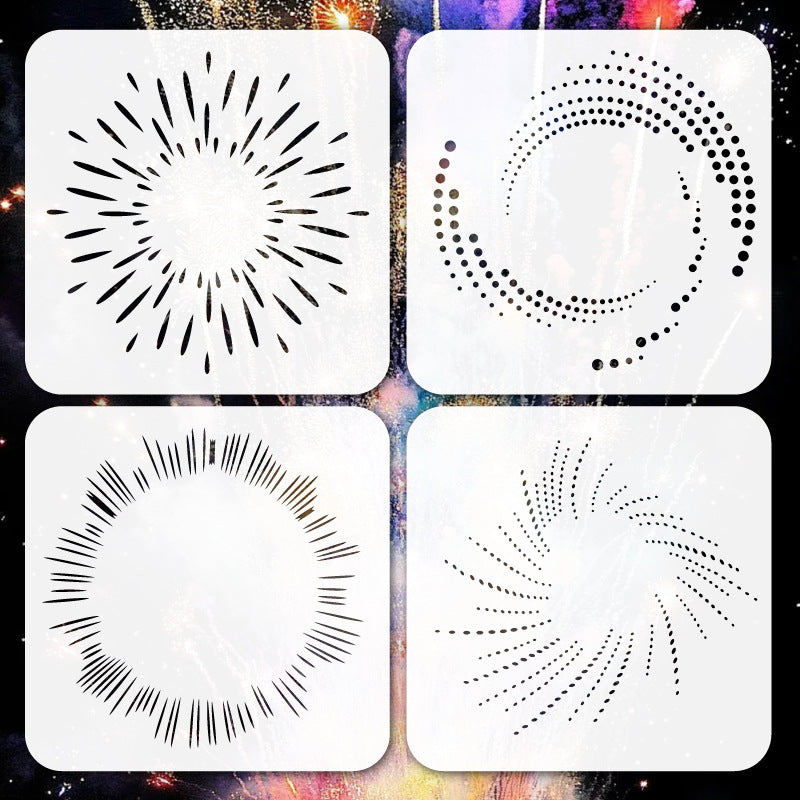 Geometric Hollow Pattern Stencil – Texture Dot Design DIY Template - ViktaShop