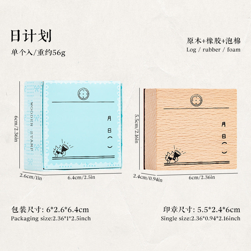 Hand Account Wooden Seal - Week, Month, Day Planner - ViktaShop