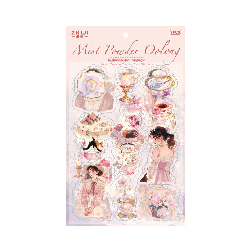 Paper Track PET Stickers - Heart Breeze Series, 3 Sheets - ViktaShop