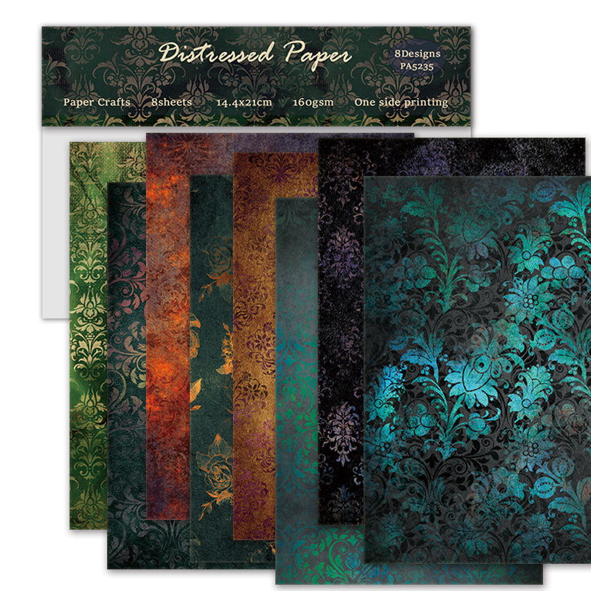 Distressed Paper DIY Background Pattern Paper, 24 Sheets - ViktaShop