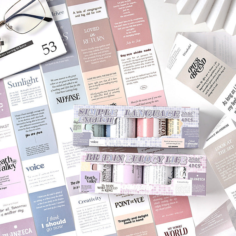 Shallow Text Washi Tape English Landscape, 2m - ViktaShop