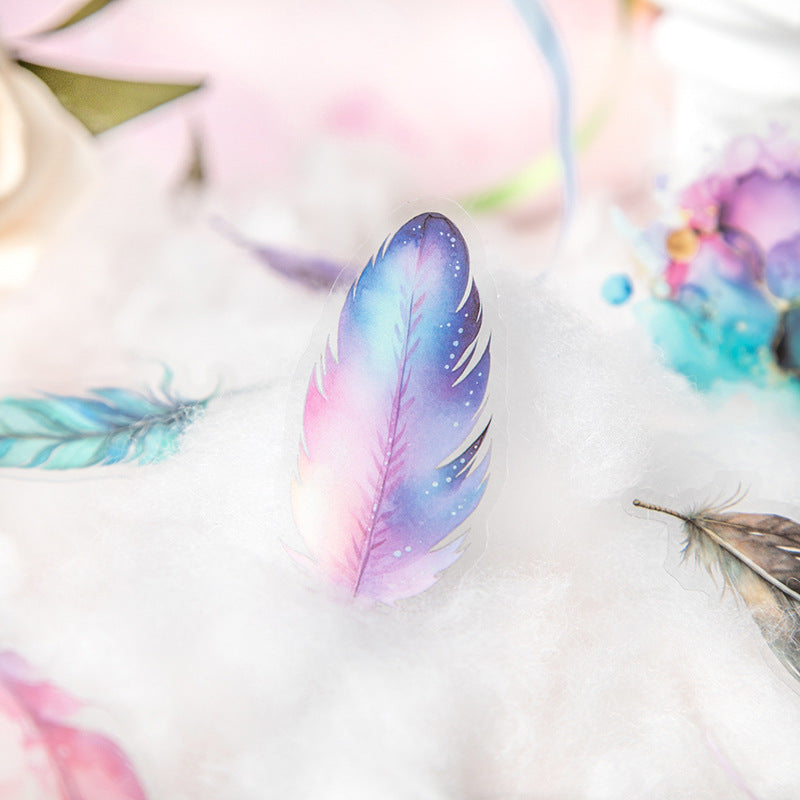 Feather PET Stickers – Fallen Feather, DIY Decoration Pack, 25 Pcs - ViktaShop