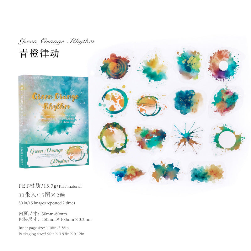 Sugar Poetry PET Sticker Pack Watercolor Series, 6 Options - ViktaShop