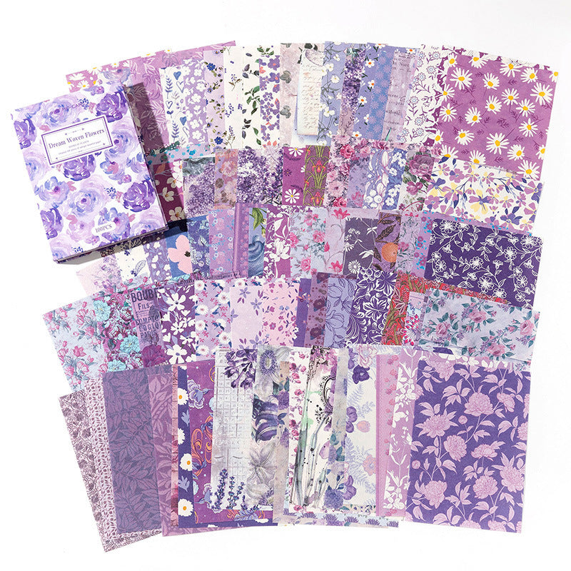 Book of Plants Series, Retro Floral Background Paper, 4 Options - ViktaShop