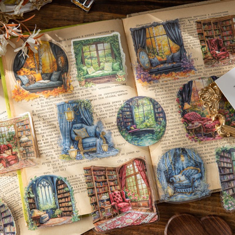PET Sticker Bag - Light Retro Window Theme - 10 pcs - ViktaShop