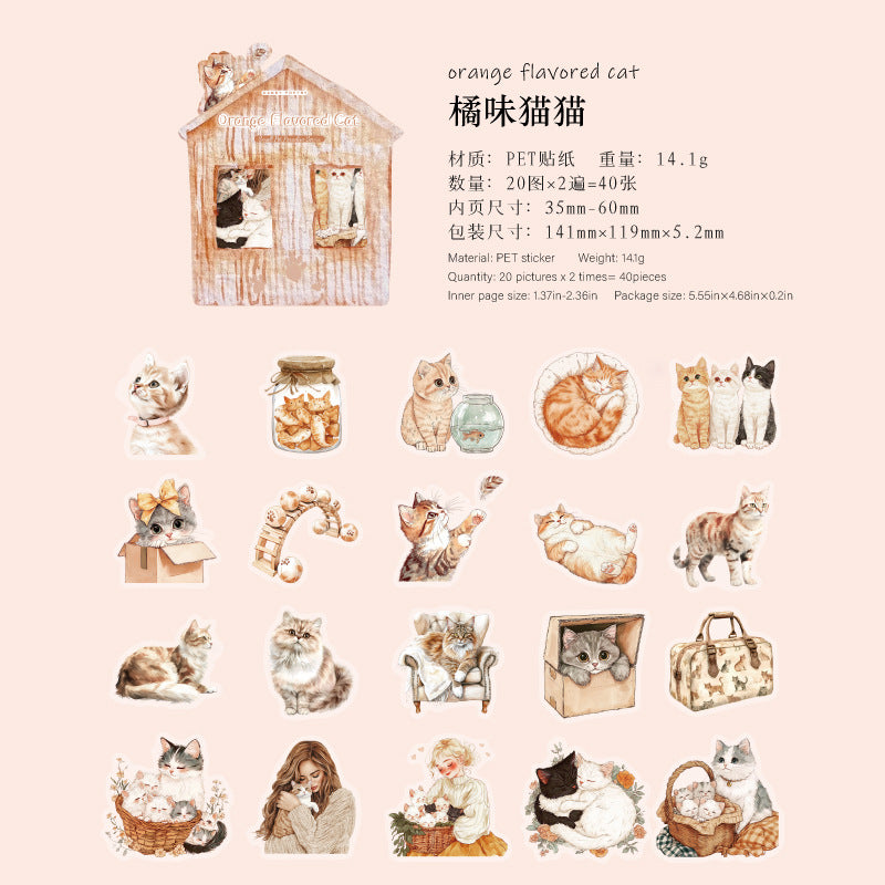 Sugar Poetry Pet White Ink Sticker Pack 6 Types 20 psc
