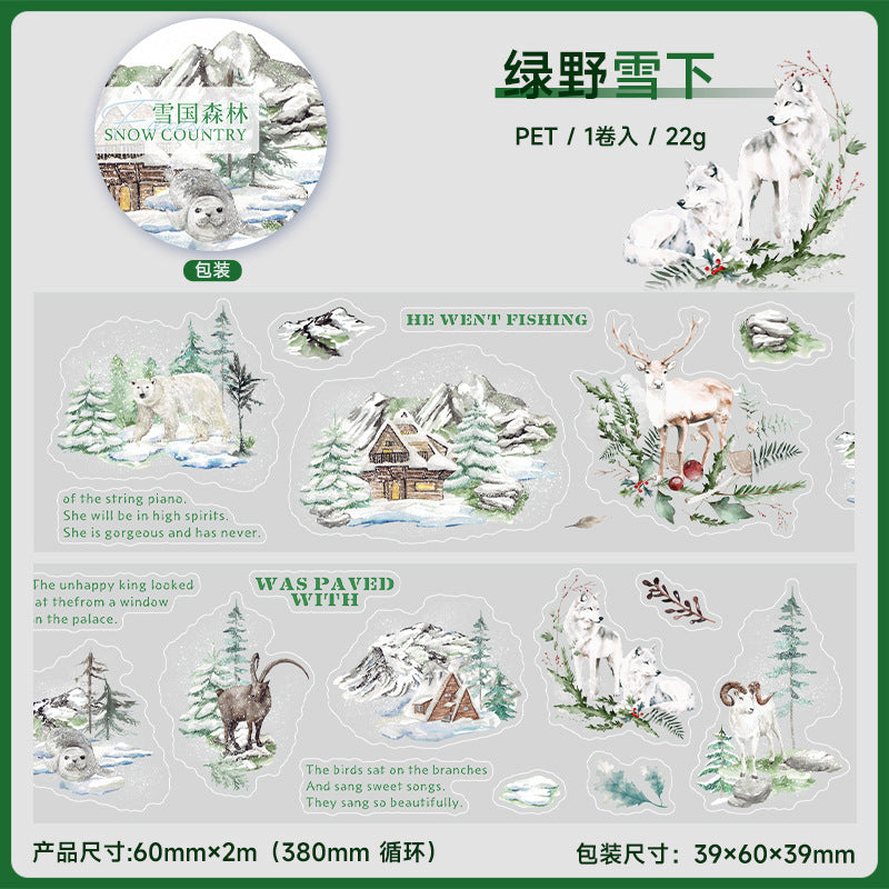 Snow Country Forest Series – PET Tape, Winter Landscape, 2m - ViktaShop