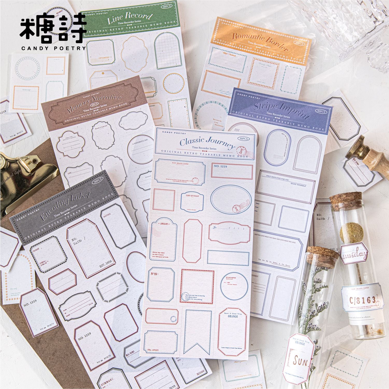 Time Recorder White Kraft Notepad - Pressed Line Series, 6 Options - ViktaShop
