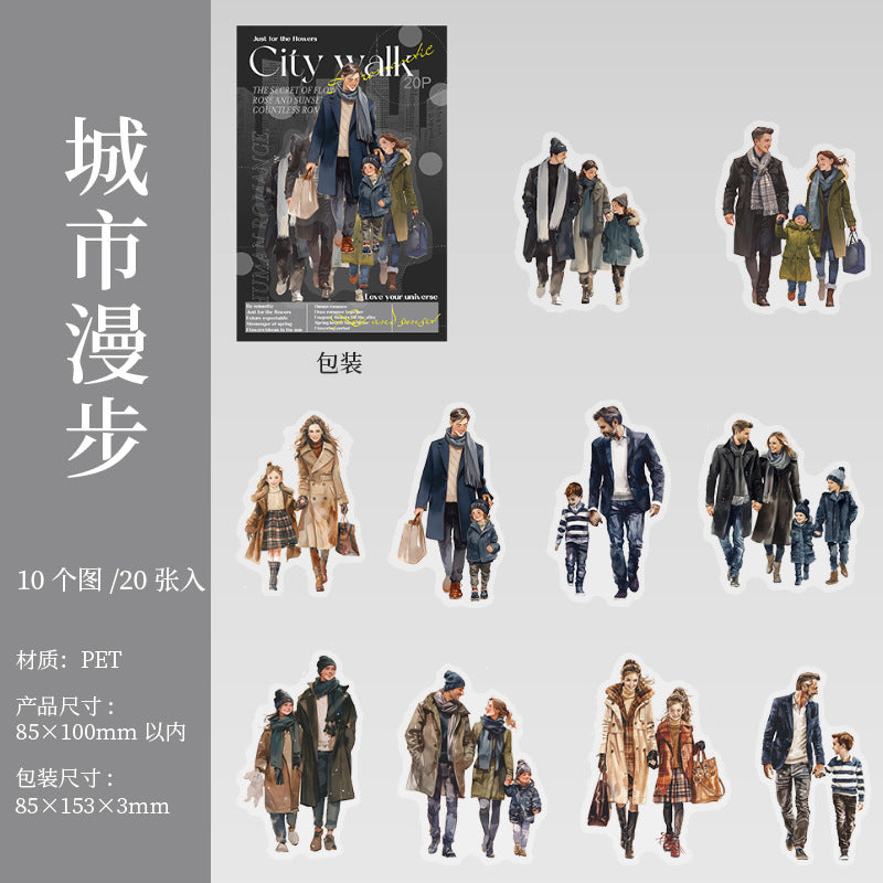 City Walk Series PET Sticker Pack, 6 Options - ViktaShop