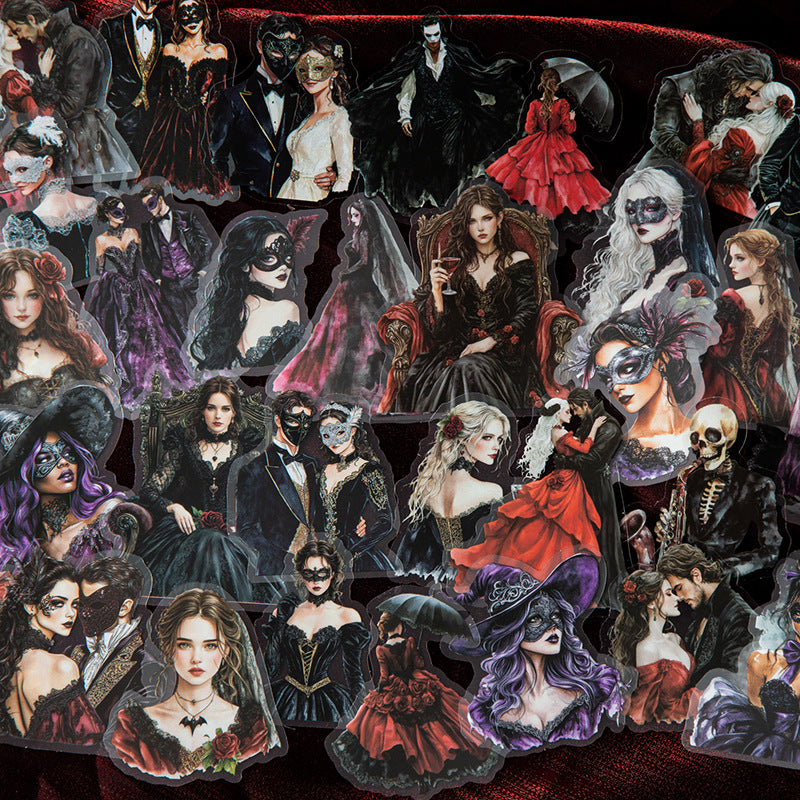 Gothic Ball Series Retro European Dark Figure Stickers, 4 Options - ViktaShop