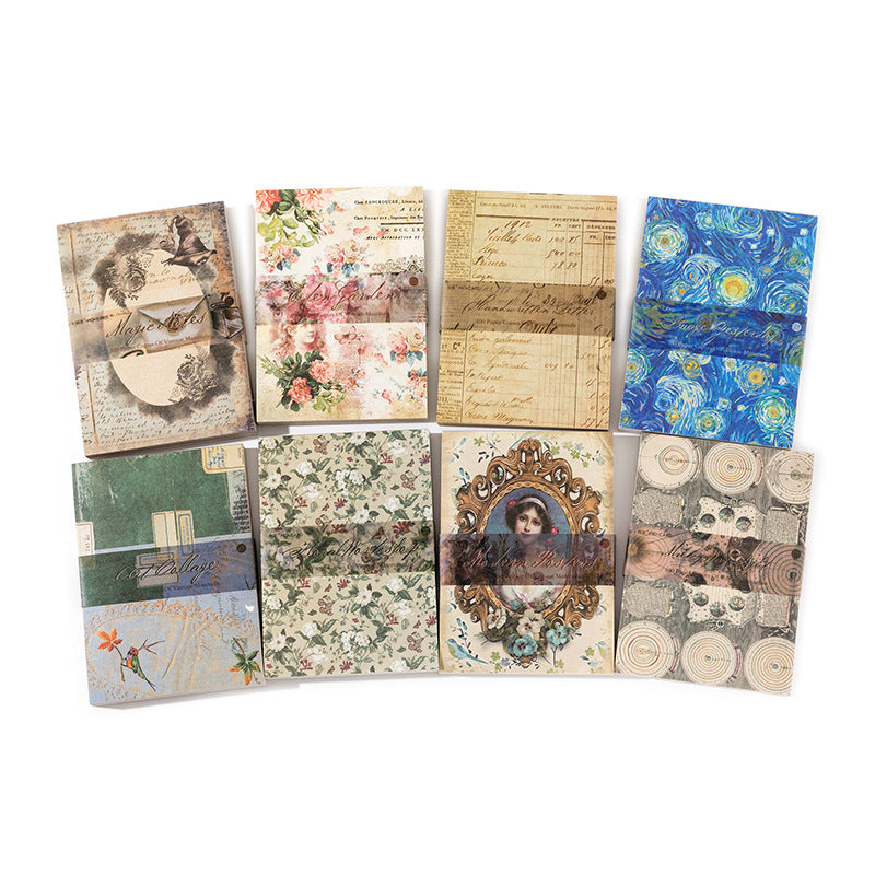 Vintage Material Paper Book of Retro Scrapbooking Paper, 100 Sheets - ViktaShop