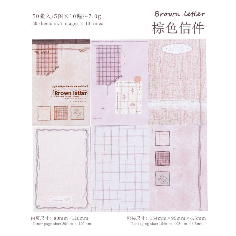 Sewing Time Series Light Retro White Kraft Notepad, 50 Pcs - ViktaShop