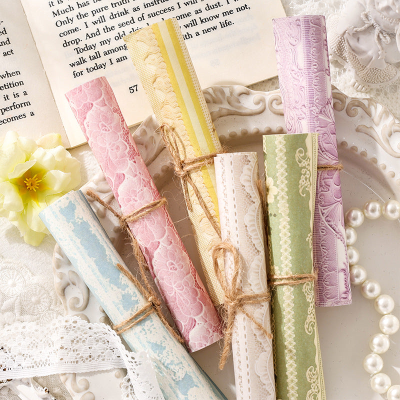 Dream Lace Series Material Paper - Retro Light Paper, 6 Options - ViktaShop