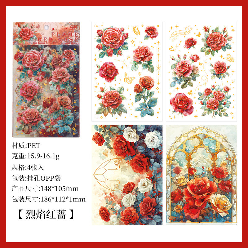 Rose Foil Stickers – PET Waterproof Cut Film, 6 Options - ViktaShop