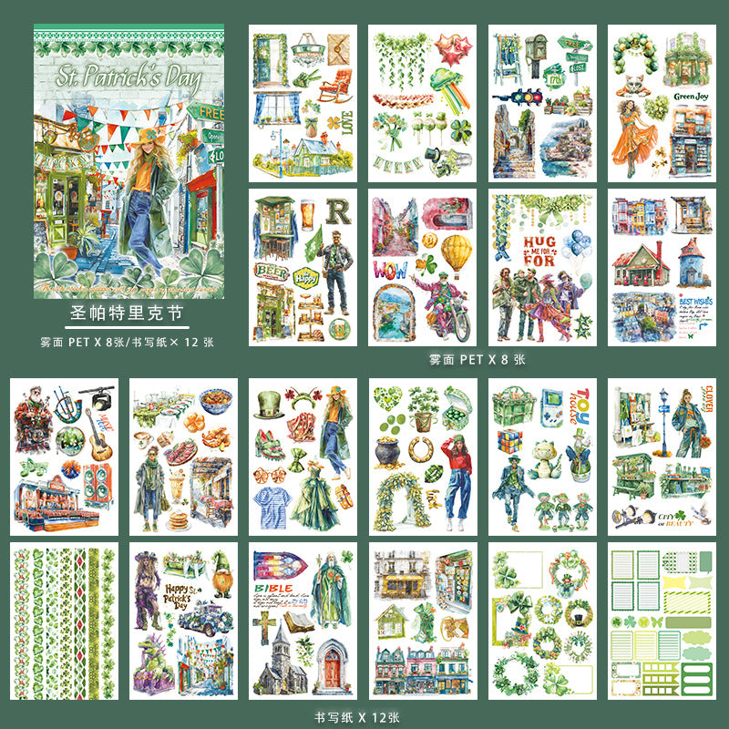 St. Patrick’s Day Cute Dog Die-cut Sticker Book - ViktaShop