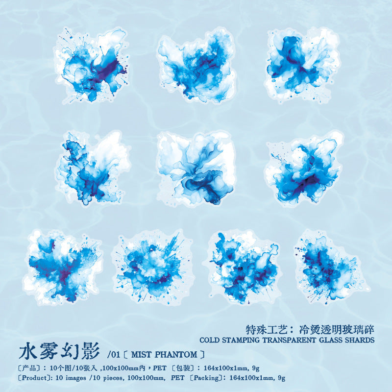 Sticker Pack - Blue Sea Series, 10 Pcs - ViktaShop
