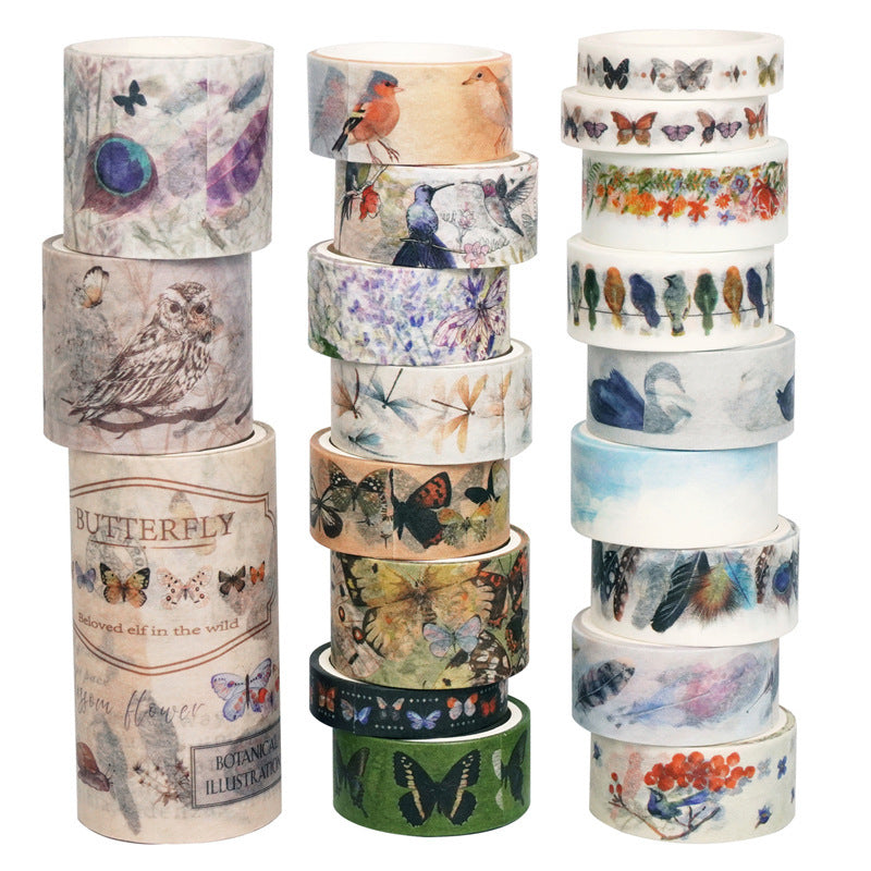 Feather Retro Multi-Size Washi Tape DIY Decorative Set - ViktaShop