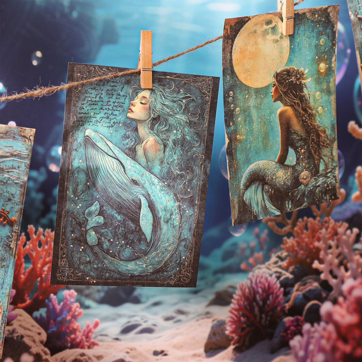 Beautiful Day Mermaid Diary Series Retro  Material Paper  6 Styles