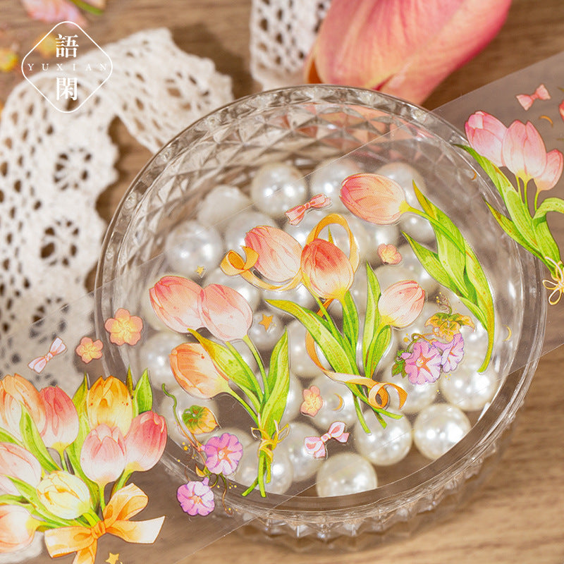 Tulip Fever Series, Floral Border PET Tape, 4 Options - ViktaShop