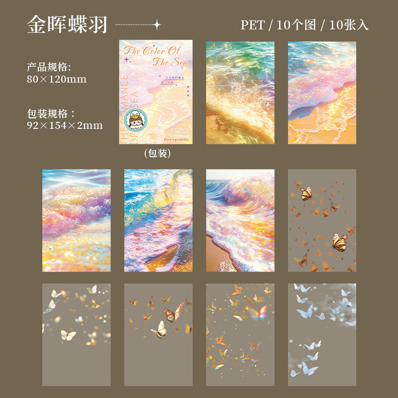 Landscaping Pet Material Stickers Sea Color Series 6 Styles 10 Sheets