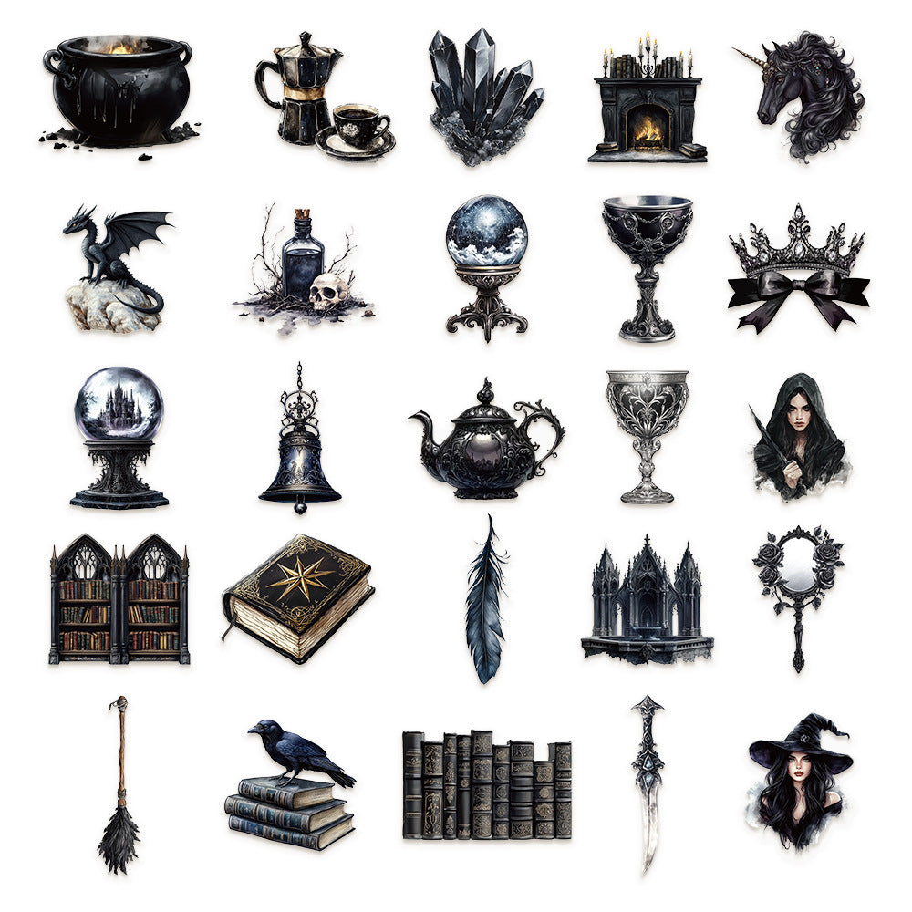 Retro Magic Stickers – Decorative Stickers, 50 Pcs - ViktaShop