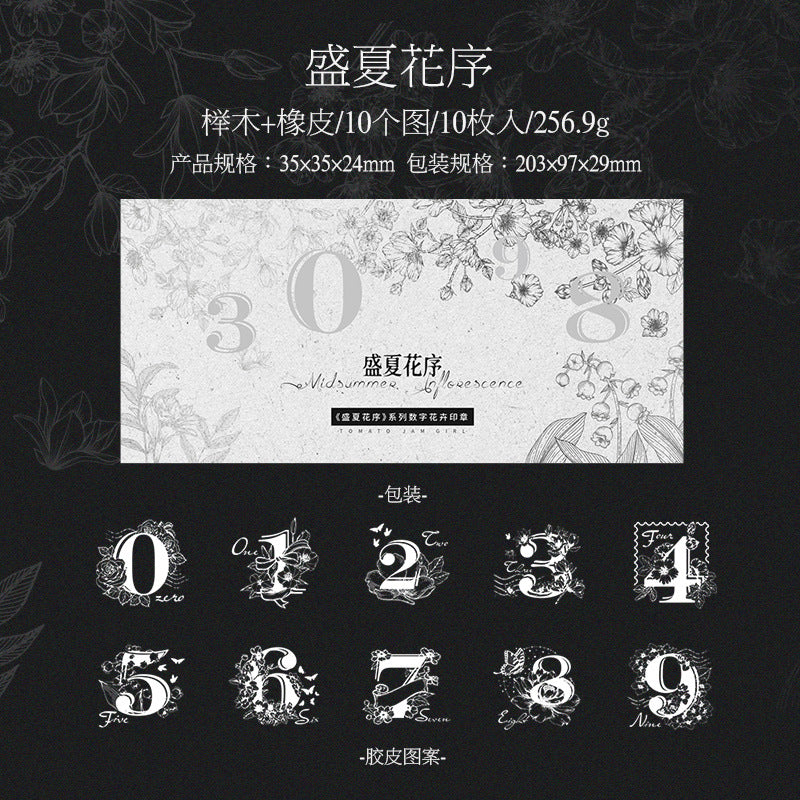 Midsummer Inflorescence Stamp Set, 10 Pcs - ViktaShop