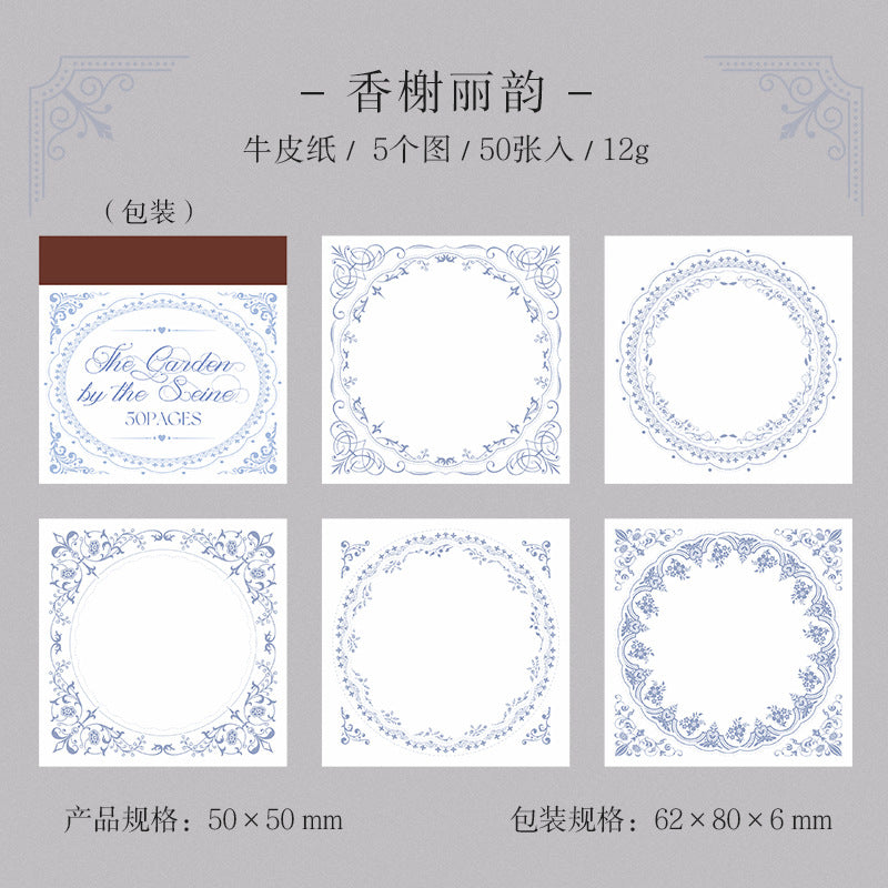 Garden on the Seine Series – Retro Message Paper, 5 Options - ViktaShop