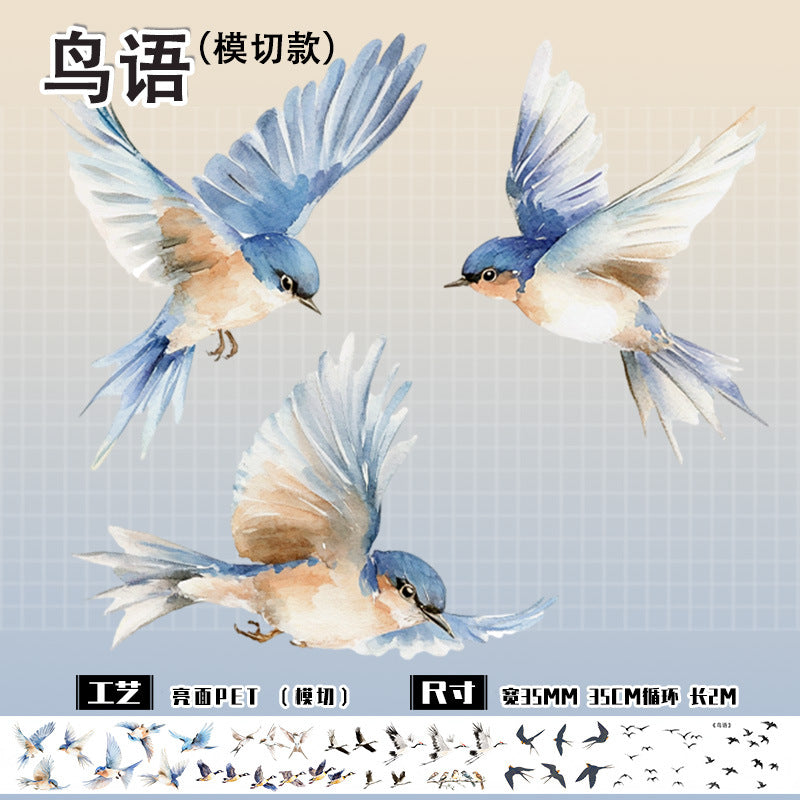 Bird Tape paper sticker Die-cut