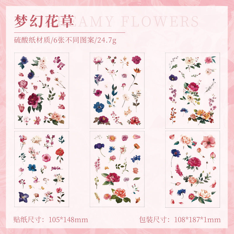 Waterproof PET Plant & Flower Stickers – Grass Flower Ballad Series - ViktaShop