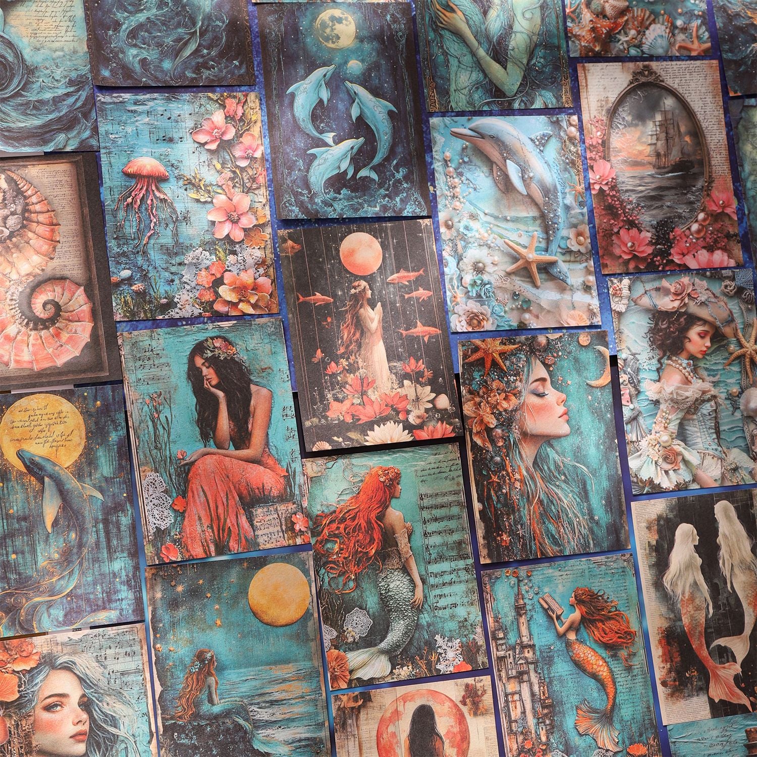 Beautiful Day Mermaid Diary Series Retro  Material Paper  6 Styles