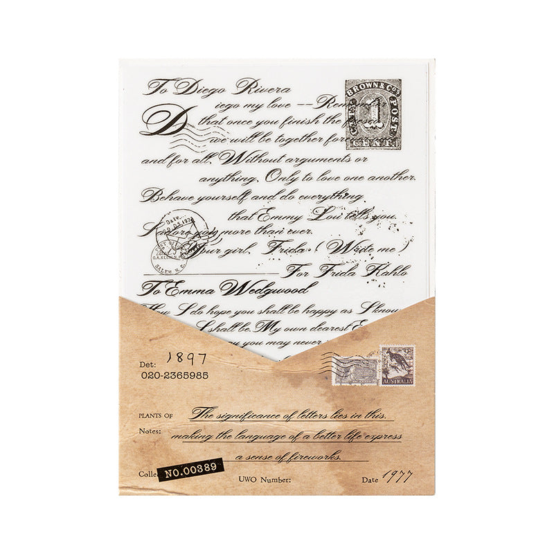 Love Letter Transfer Sheet - English Theme, 6 Options - ViktaShop