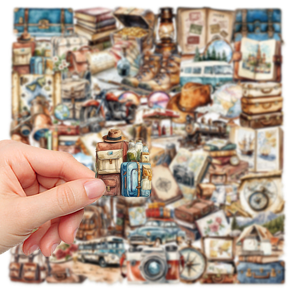 Retro Travel Stickers – Waterproof Decorative Stickers, 50 Pcs - ViktaShop