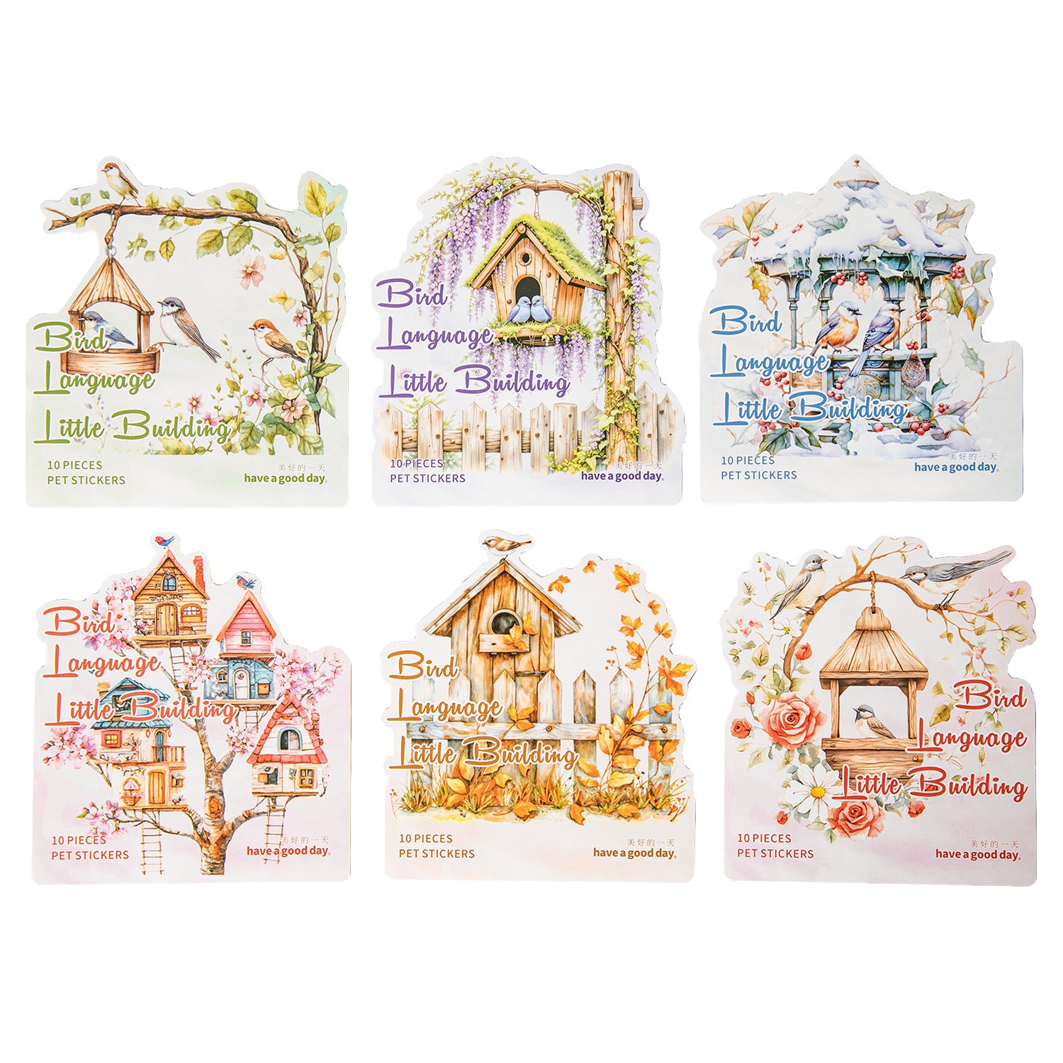 Birdsong Series Landscaping Pet Stickers 6 Styles 10 psc