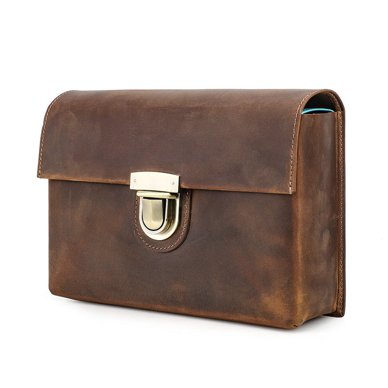 Leather Book Cover – Handmade Clamshell Lock, Thick Protective Cover - ViktaShop