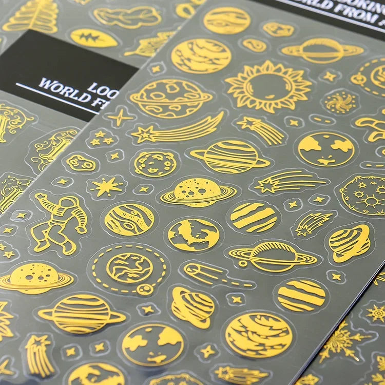 Tichen Gilded Snowflake & Star Stickers - 8 Designs - ViktaShop