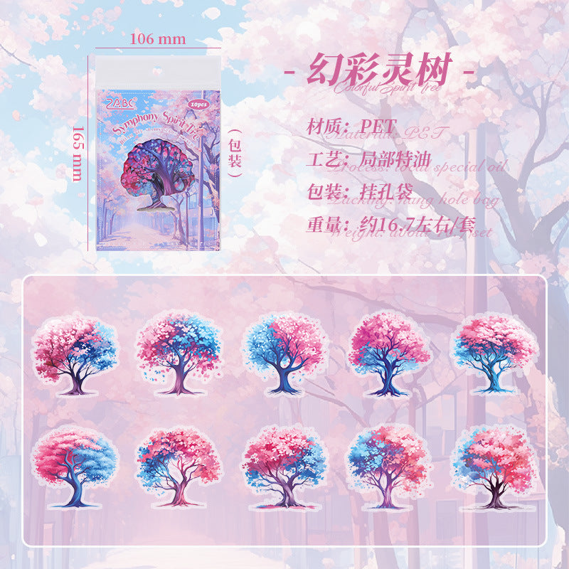 Waterproof PET Stickers – Natural Tree Scenery - ViktaShop