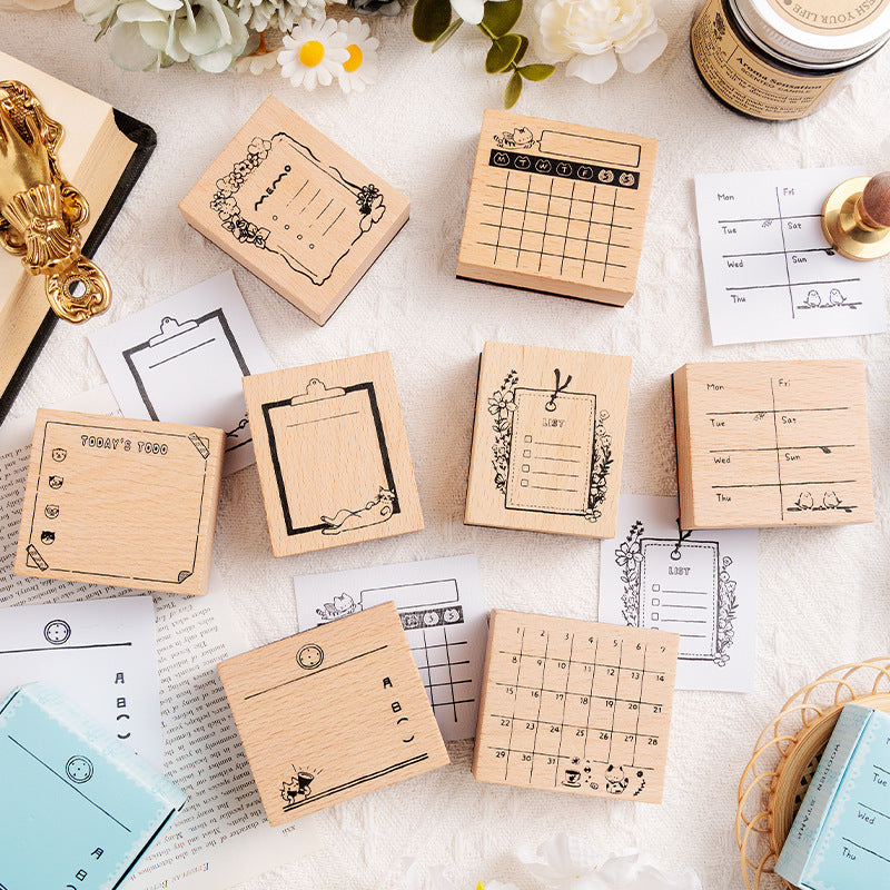Hand Account Wooden Seal - Week, Month, Day Planner - ViktaShop
