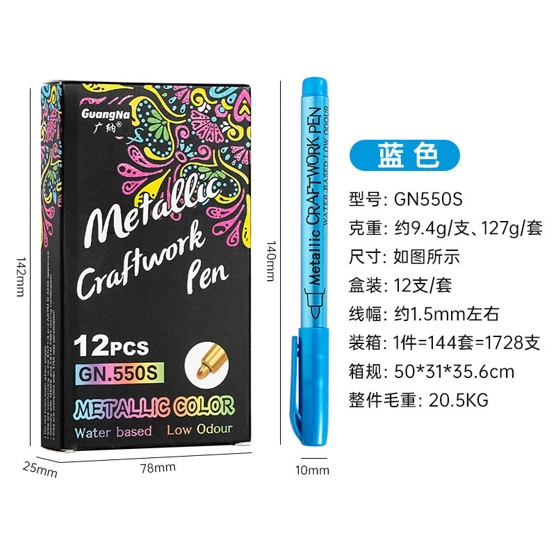 Color Metal Pen Set - Hard Tip Art Marker - ViktaShop