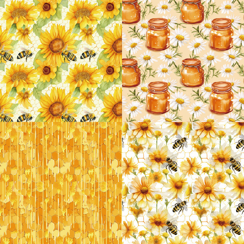 Honey Background Paper – Single-Sided, 24 Sheets - ViktaShop