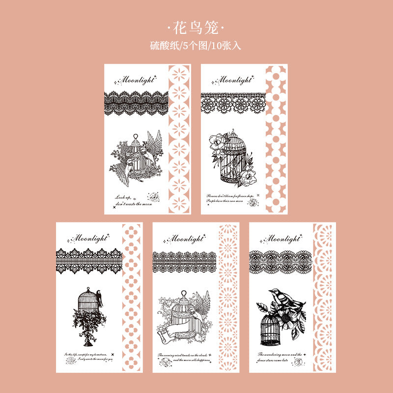 Material paper flower and Alice series lace hollow 10 sheets