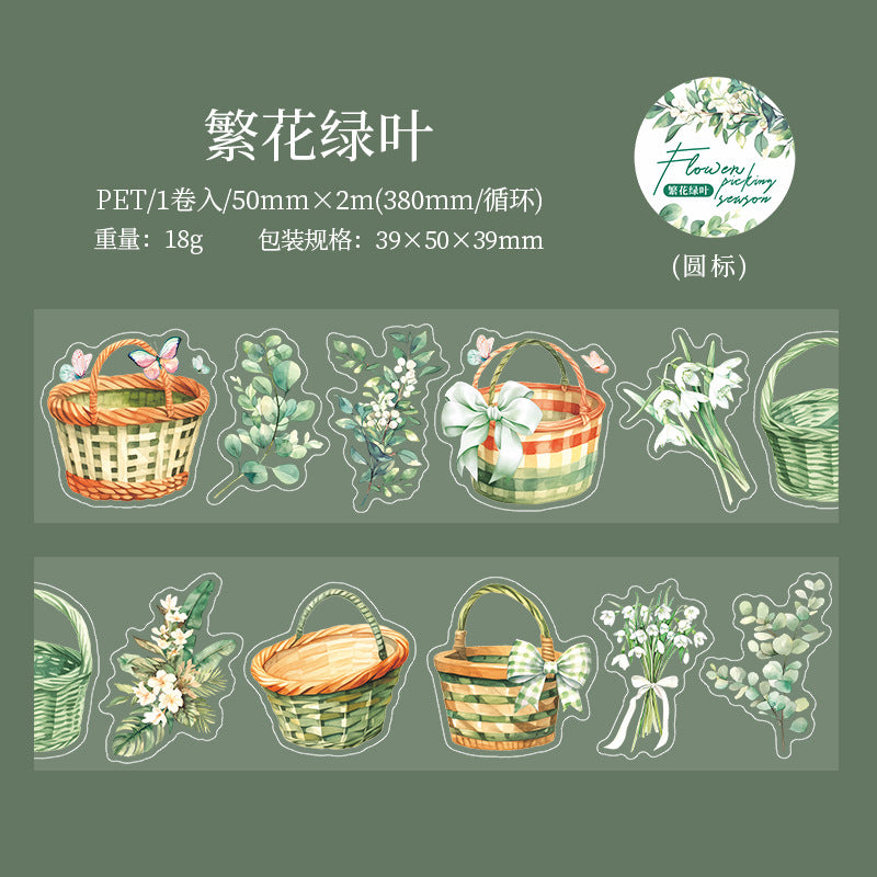 Flower Picking PET Tape – Flower Basket Series, 2m - ViktaShop