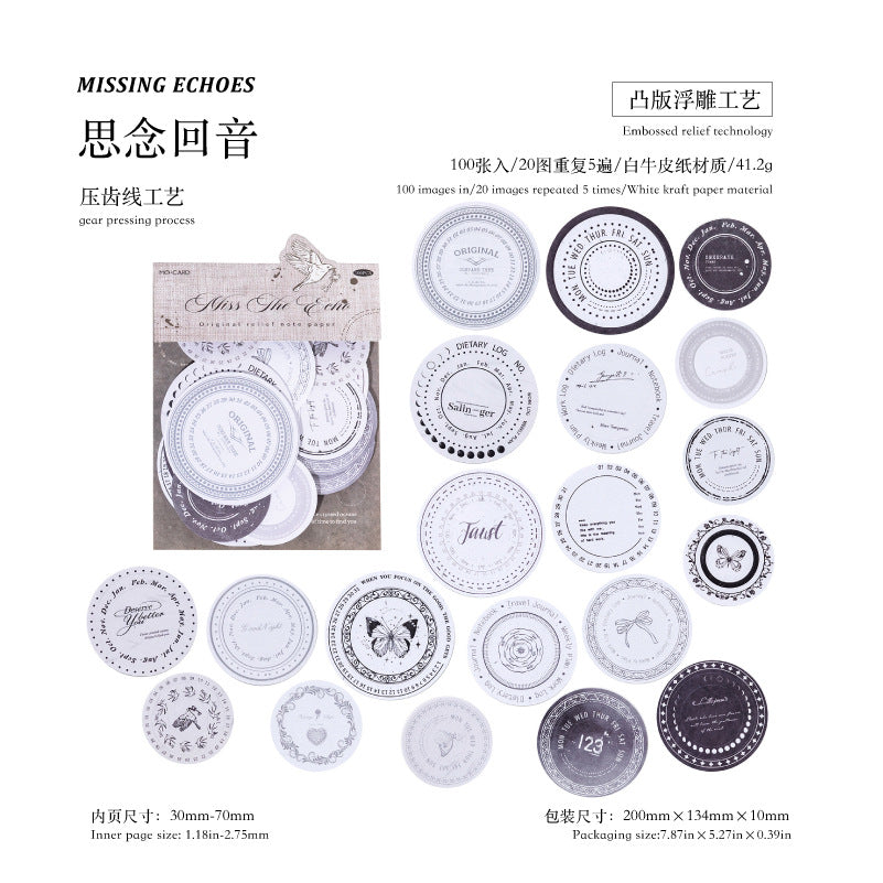mbossed Note Paper - Evening Breeze Chronicle Series, 100 Pcs - ViktaShop