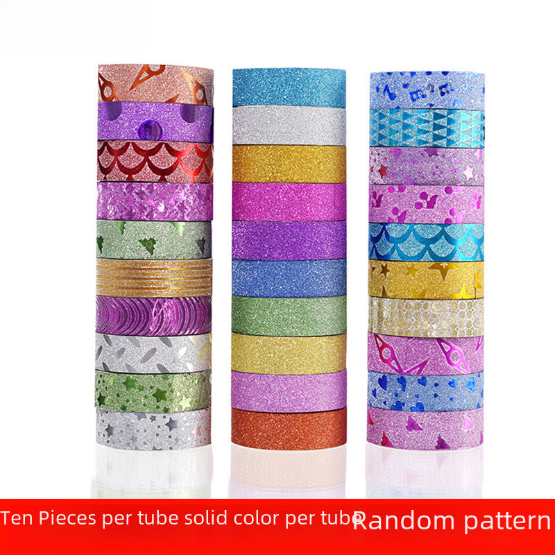 Glitter Tape Set for Scrapbooking & Decoration, 10 Rolls - ViktaShop