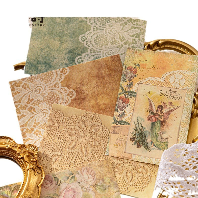 Note Paper – Lace Showroom Series, Retro Style, 6 Options - ViktaShop