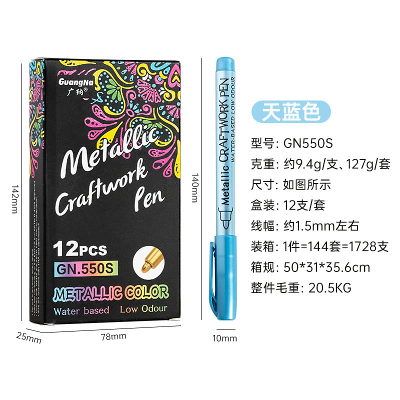 Color Metal Pen Set - Hard Tip Art Marker - ViktaShop