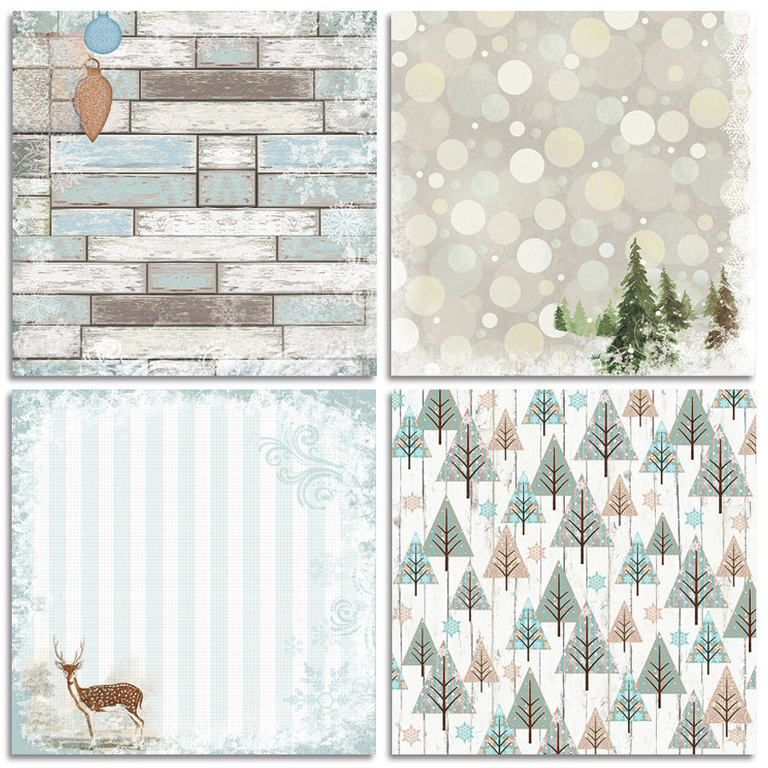 Sounds of Snow DIY Photo Album Scrapbook Pattern Paper - 24 Sheets - ViktaShop