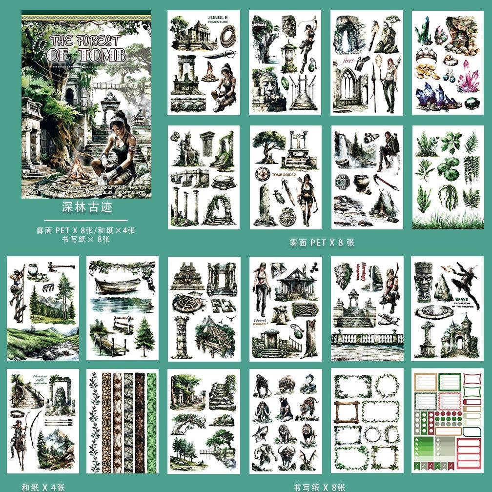 Magic Retro Art PET Sticker Book – European Character & Fairy Tale - ViktaShop