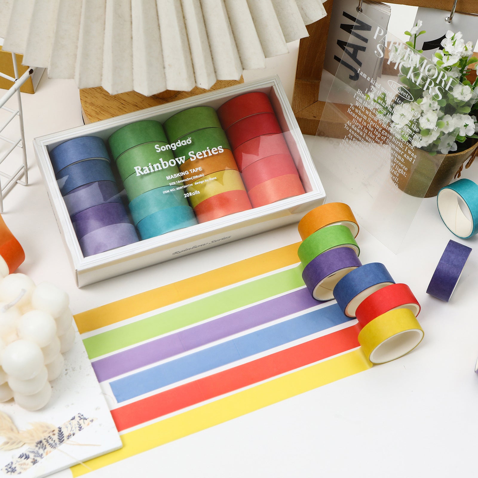 Solid color paper tape set